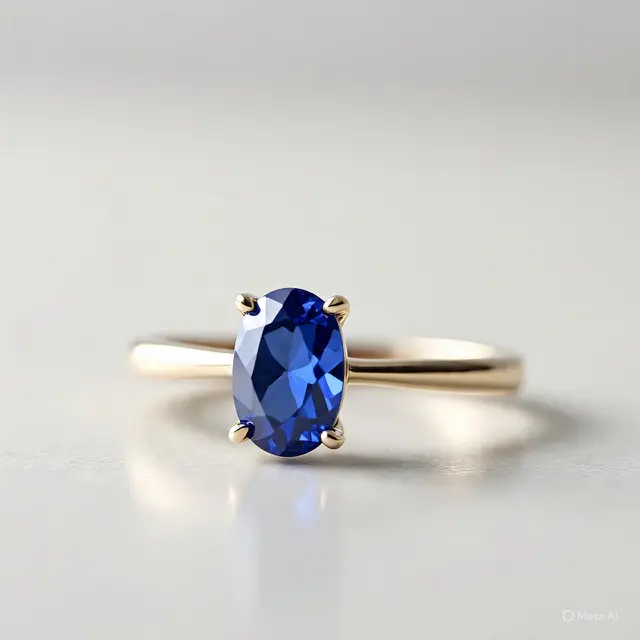 Gelang Emas Putih Batu Safir Minimalis (Created by Meta AI)