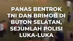 Bentrok antara anggota TNI dan Brimob terjadi di Lapangan Sepak Bola Lakarada, Kabupaten Buton Selatan, Sulawesi Tenggara, Minggu sore (4/1/2026), usai pertandingan minisoccer La Maindo FC melawan La Beta FC. Insiden bermula saat ratusan anggota TNI masuk ke lapangan yang awalnya dikira hanya mel...