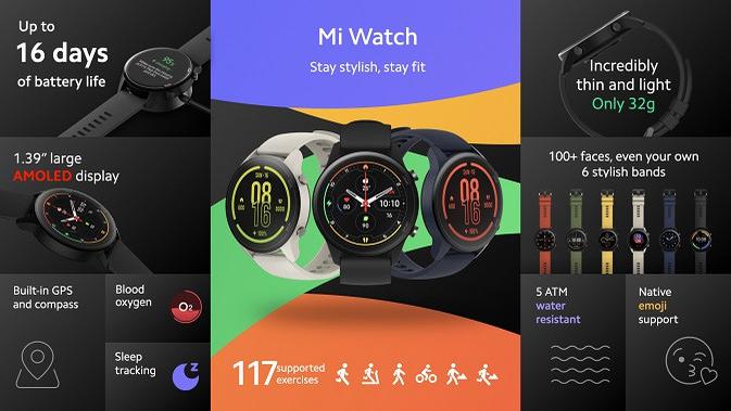 Tampilan Mi Watch yang baru saja meluncur (Foto: Xiaomi Indonesia)