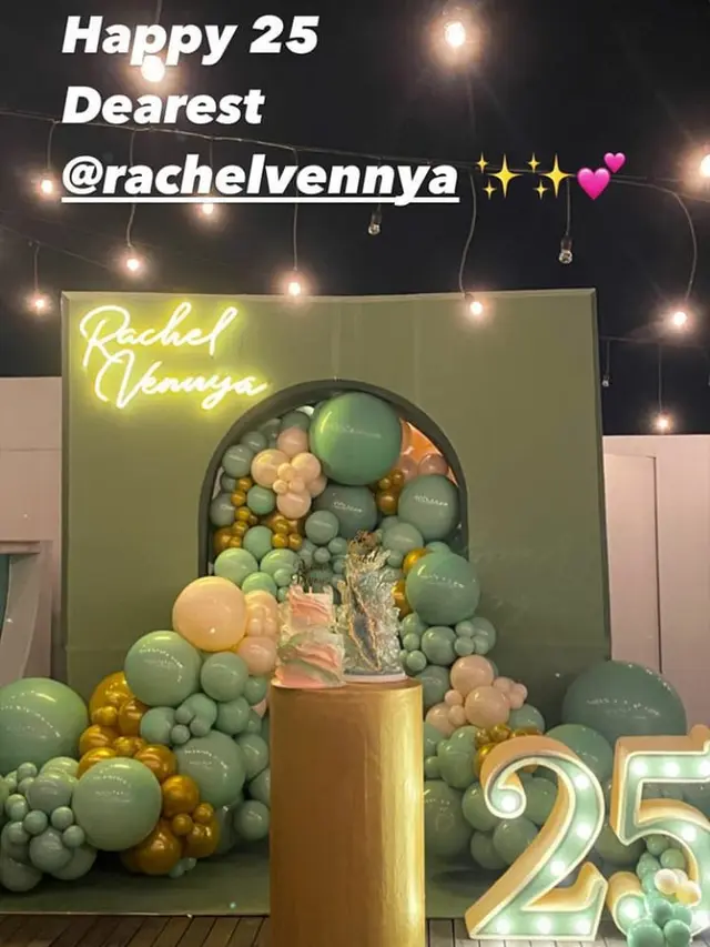 Momen Ulang Tahun Rachel Vennya yang ke-25. (Sumber: Instagram/rachelvennya)