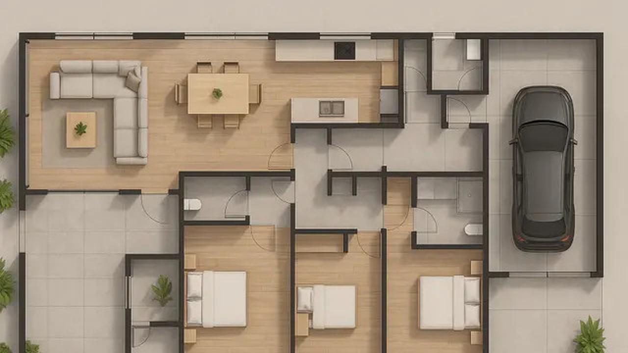 Denah Rumah 1 Lantai 3 Kamar Tidur dan Garasi, Ini Referensi untuk Punya Hunian Mininalis Modern