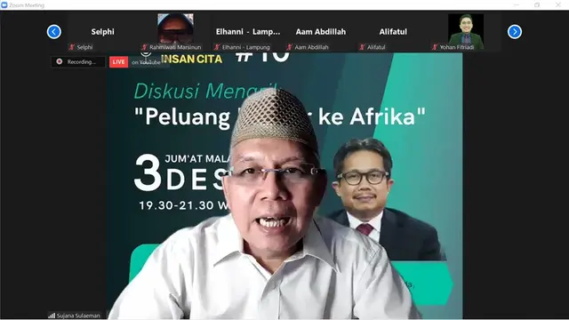 Forum Bisnis Insan Cita dengan tema “Peluang Ekspor ke Afrika” pada Jumat 3 Desember 2021