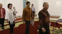 Ketua KPK Komisi Pemberantasan Korupsi (KPK) Agus Rahardjo bersama pimpinan KPK lainnya memasuki Istana Bogor, Jawa Barat, Rabu (4/7). (Liputan6.com/Angga Yuniar)
