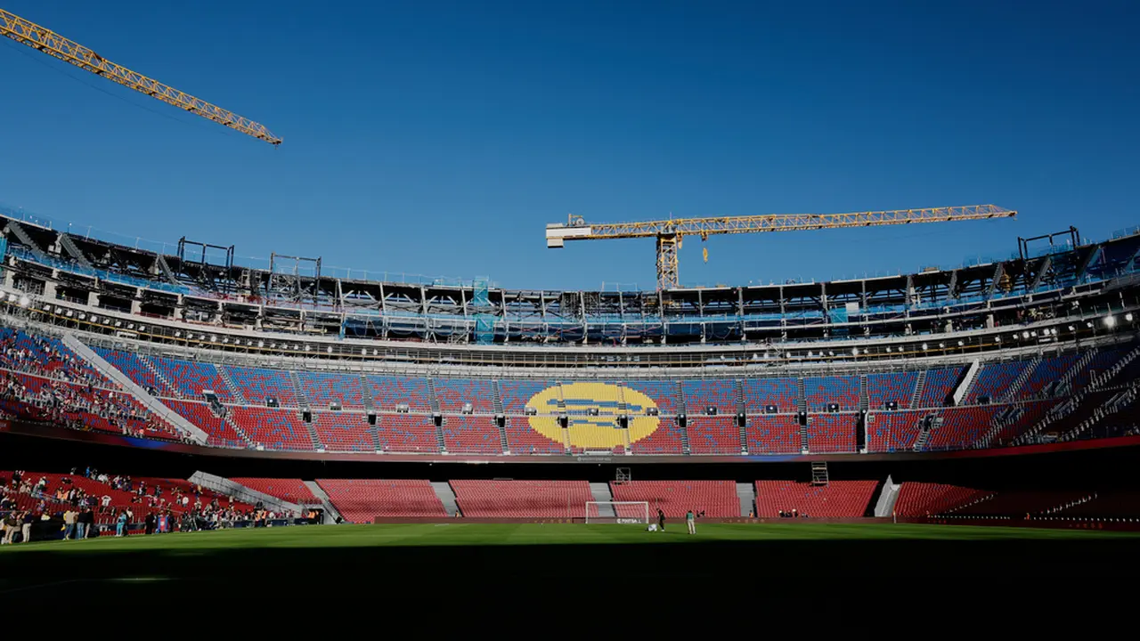 Tampilan umum Stadion Camp Nou di Barcelona