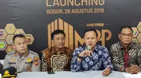 Walikota Bogor Aria Bima, Direktur Komunikasi Lippo Group  Danang Kemayan Jati  saat konperensi pers rencana Peresmian Mal Pelayanan Publik Pemkot Bogor.