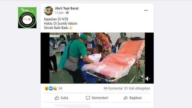 Cek Fakta Liputan6.com menelusuri klaim video seorang pingsan setelah divaksin di NTB
