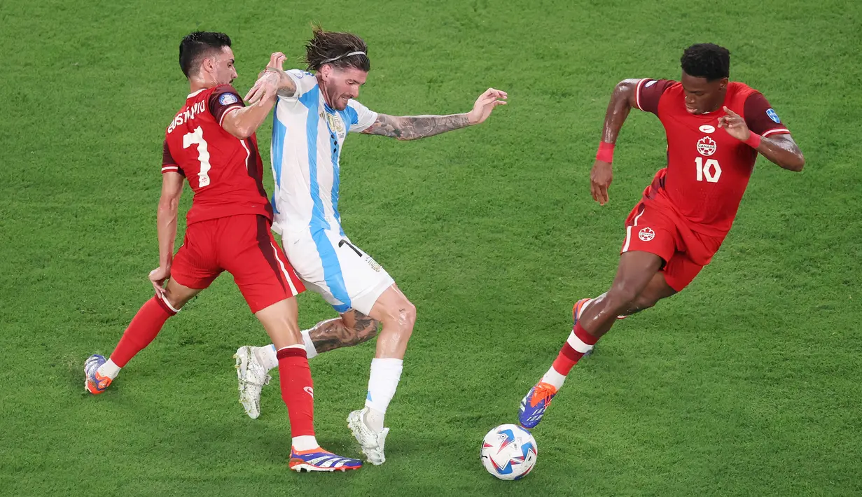 Sepanjang Copa America 2024, Argentina masih sempurna. Mereka selalu meraih hasil positif dalam lima pertandingan. (AFP/Getty Image/Al Bello)