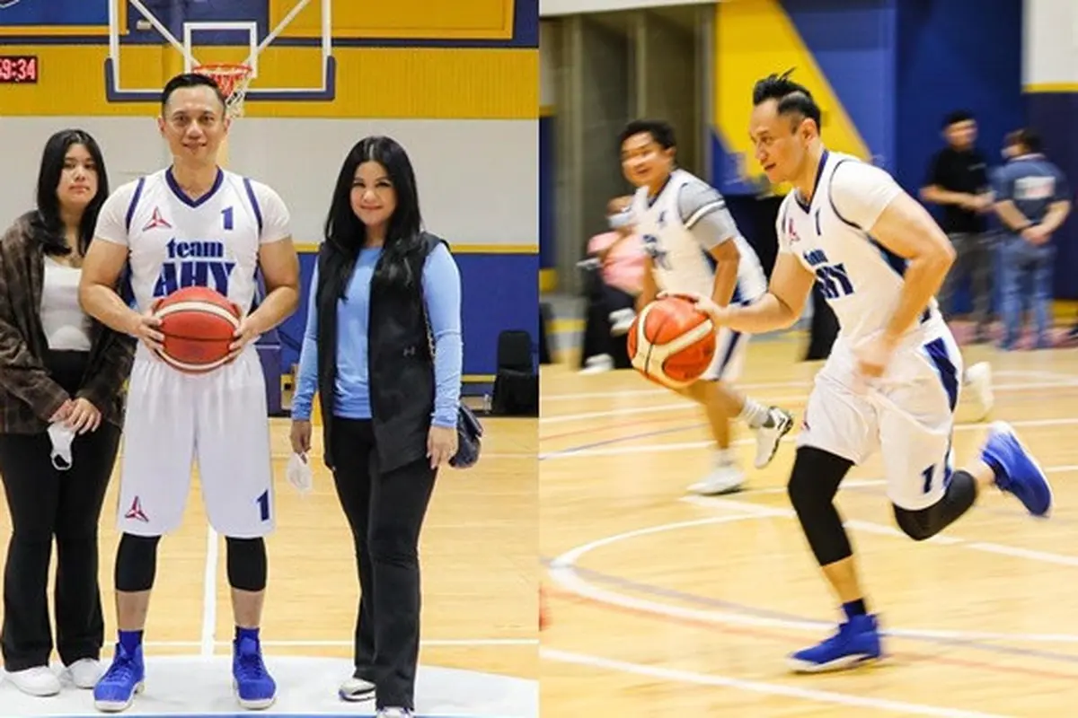 Bugar di Usia 43 Tahun, Ini 6 Potret Agus Yudhoyono Main Basket