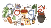 Ada Kimchi pada Google Doodle Hari Ini, Kenapa?(screen capture)