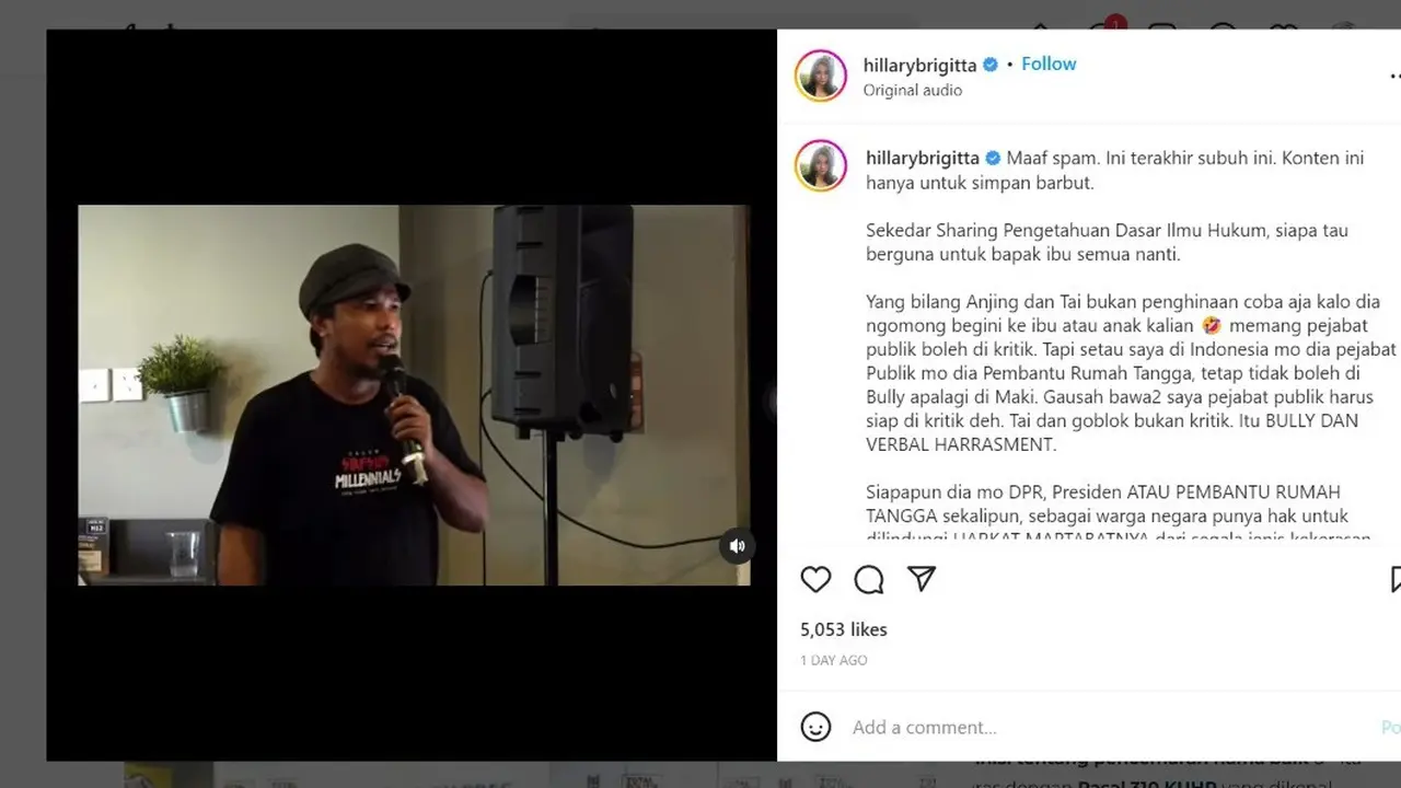 Komika Mamat Alkatiri Dilaporkan Anggota DPR RI Hillary Brigitta Lasut ke Polisi