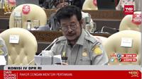 Menteri Pertanian (Mentan) Syahrul Yasin Limpo saat RDP dengan Komisi IV DPR, Kamis (2/6/2022).