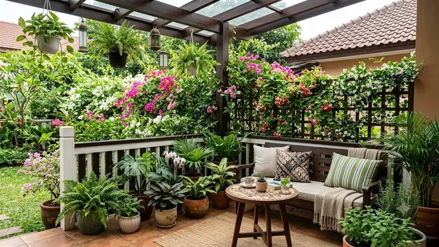 Ide Green Corner di Teras Rumah/AI Generated