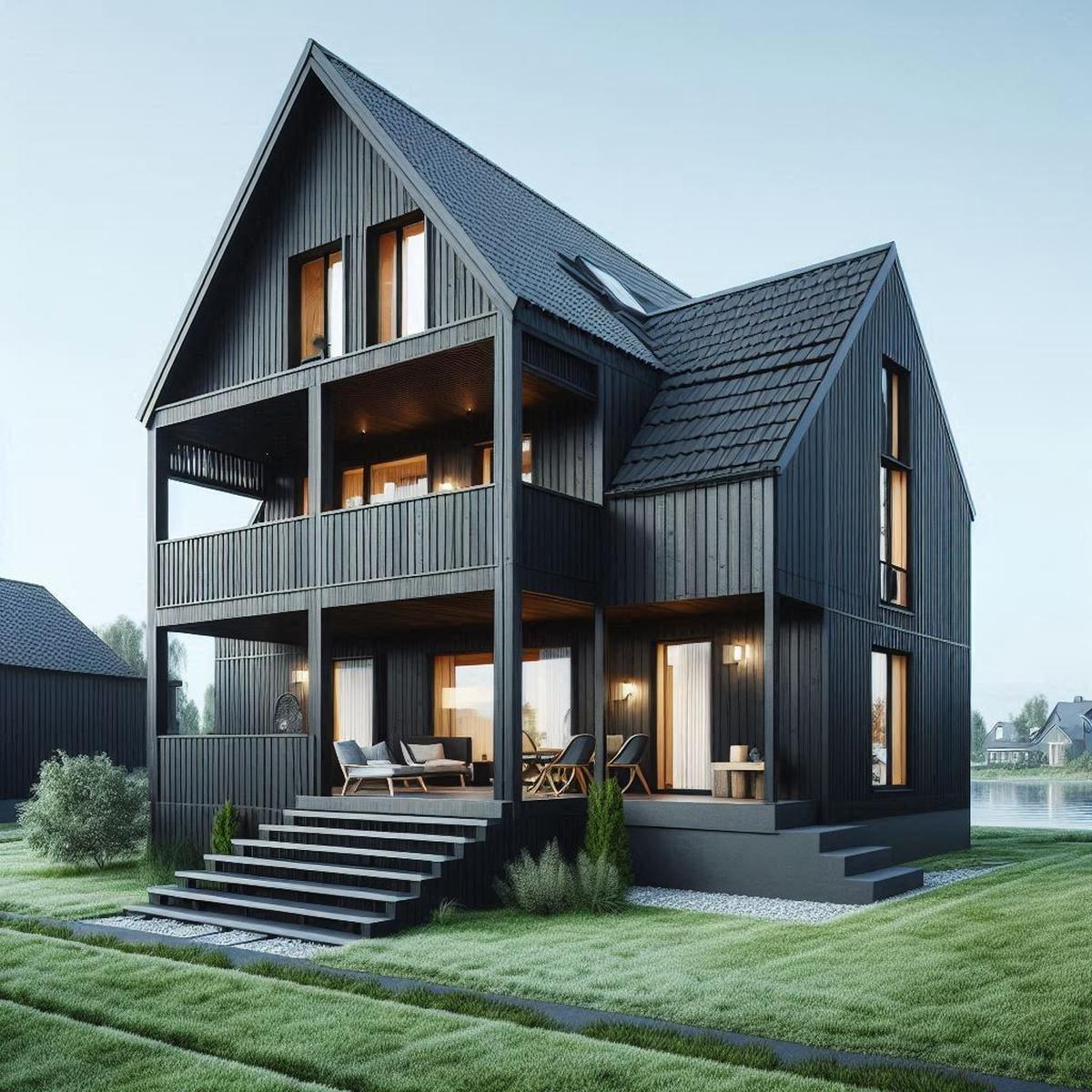 Desain RUmah Kayu 2 Lantai yang Estetik dan Adem