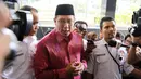 Menteri Agama Lukman Hakim Saifuddin saat memberi keterangan di gedung KPK, Jakarta, Kamis (25/6/2015). Kedatangan Lukman untuk membahas penggunaan dan penyerapan APBN di Kemenag sebagai upaya untuk mencegah korupsi di Kemenag. (Liputan6.com/Helmi Afandi)