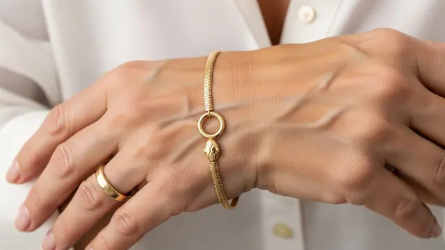 Gelang Emas Rantai Snake Lentur Mewah untuk Usia 50-an/Gemini AI