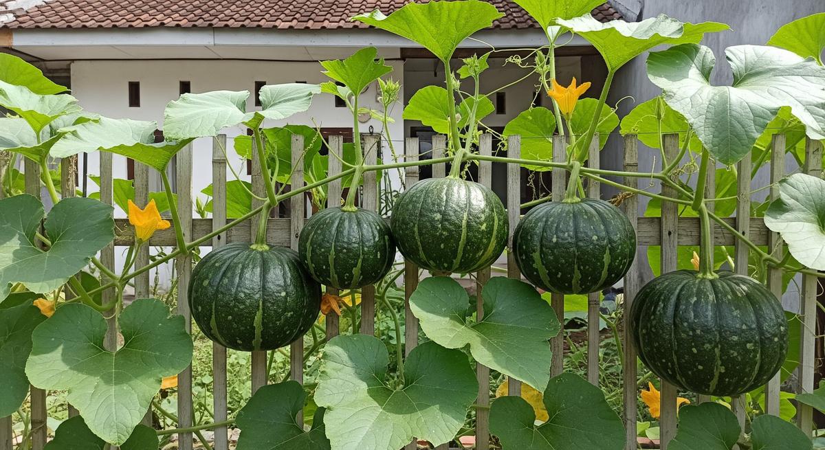 Jenis labu rambat yang cepat berbuah untuk menghijaukan pagar rumah model labu Jepang