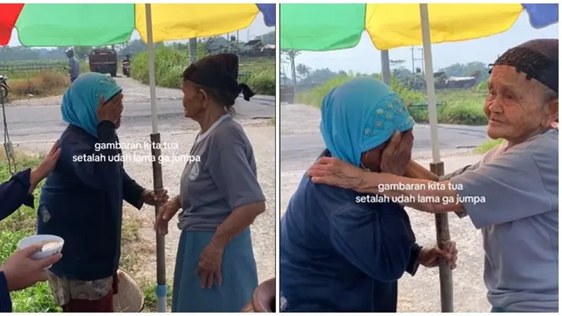 Momen Pertemuan 2 Nenek yang Saling Bersahabat Setelah Lama Tak Bertemu Ini Bikin Haru