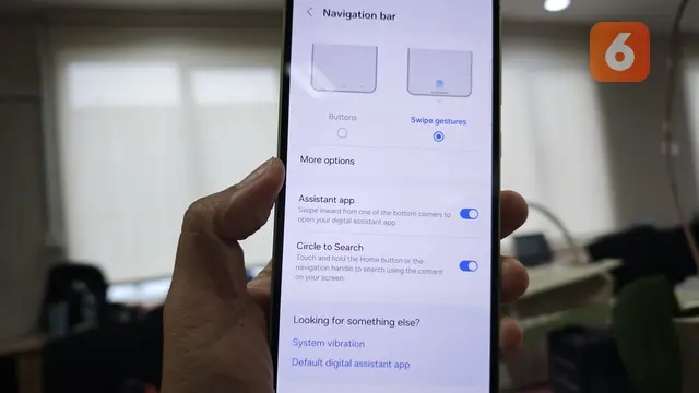 Fitur Swipe Gesture di Samsung Galaxy A55. Liputan6.com/Iskandar
