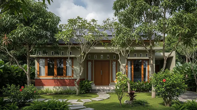 Rumah Ramah Lingkungan dengan Penanaman Pohon dan Vegetasi di Sekitar Rumah