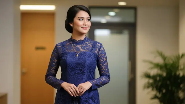 Model Atasan Brokat dengan Rok Batik Span Body Fit Elegan
