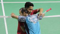 Indonesia berhasil menempatkan 6 wakilnya dalam 4 nomor di babak perempatfinal Turnamen Bulu Tangkis Daihatsu Indonesia Masters 2022 usai mengalahkan lawan-lawannya di babak 16 besar di Istora Senayan, Jakarta, Kamis (9/6/2022). Satu-satunya nomor yang gagal meloloskan wakilnya adalah di nomor tunggal putri. (Bola.com/Ikhwan Yanuar)