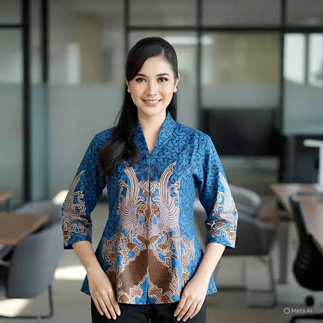 Model Atasan Batik Buat Kerja Atasan Batik One Set