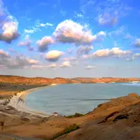 Alam indah Sumbawa dihiasi oleh langit biru dan laut yang kontras semakin menambah kagum Mario.