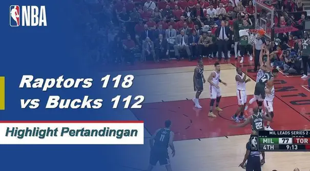 Kawhi Leonard mencetak 36 poin dan Pascal Siakam menambahkan 25 poin ketika Raptors mengalahkan Bucks untuk memperkecil kedudukan, 2-1.