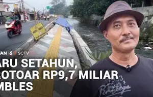 Baru Setahun, Trotoar Rp9,7 Miliar di Depok Ambles