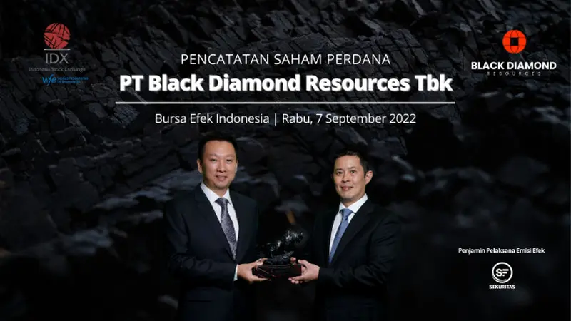 Pencatatan perdana saham PT Black Diamond Resources Tbk (COAL), Rabu, 7 September 2022. (Foto: BEI)