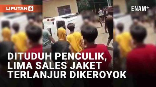 VIDEO: Dituduh Penculik Anak oleh Emak-Emak, Pedagang Jaket Dikeroyok Warga di Sumsel