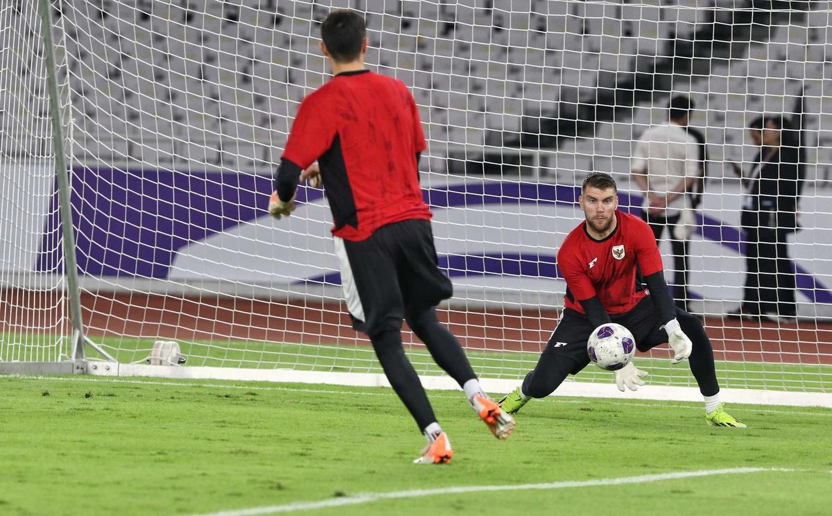 Latihan terakhir Timnas Indonesia sebelum lawan Bahrain