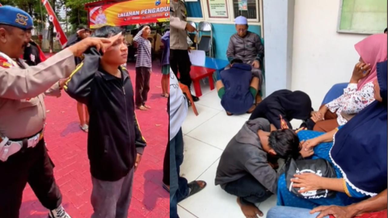 Pelaku Tawuran Diberi 'Pelajaran' Polisi Ala Paskibraka, Endingnya Penuh Tangis Haru