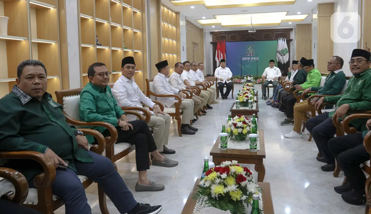 Pertemuan Prabowo dengan petinggi DPP PKB berlangsung hangat dan tertutup. (Liputan6.com/Herman Zakharia)