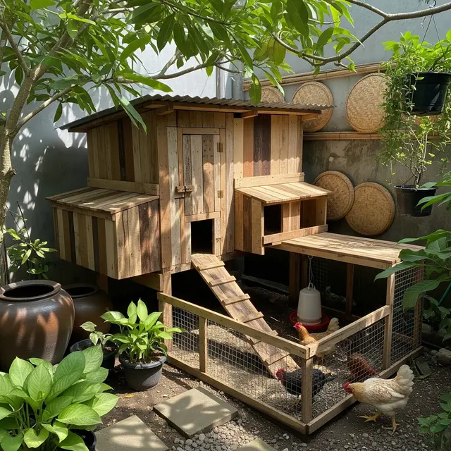 9 Ide Kandang Ayam Estetik dari Kayu Bekas yang Tetap Kokoh dan Murah