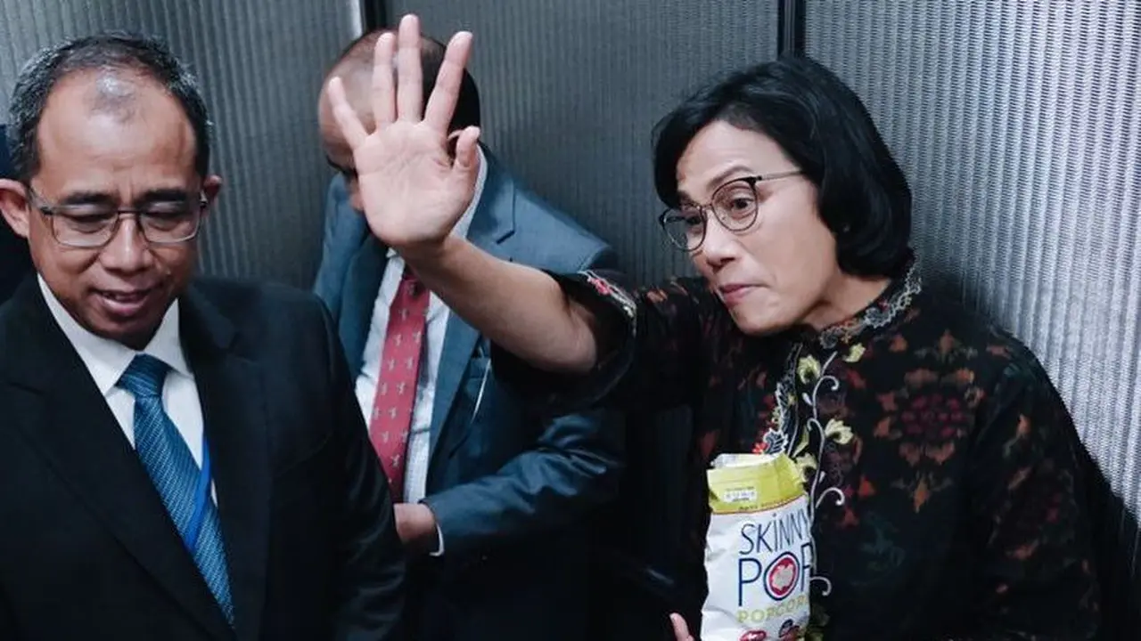 Tangkapan layar instagram Menteri Keuangan Sri Mulyani Indrawati saat berkunjung ke kantor Bloomberg News Studio di Washington DC, AS.