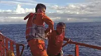 Tim gabungan menghentikan pencarian sementara terhadap korban kapal nelayan yang karam di perairan Kota Padang, Sumatera Barat karena cuaca yang tidak mendukung. (Liputan6.com/ Dok SAR Padang)