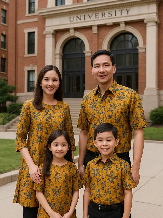 Model Baju Batik Couple Keluarga untuk ke Wisuda