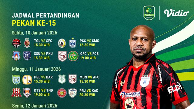 Jadwal Pegadaian Championship pekan ke-15 live eksklusif di Vidio. (dok. vidio.com)