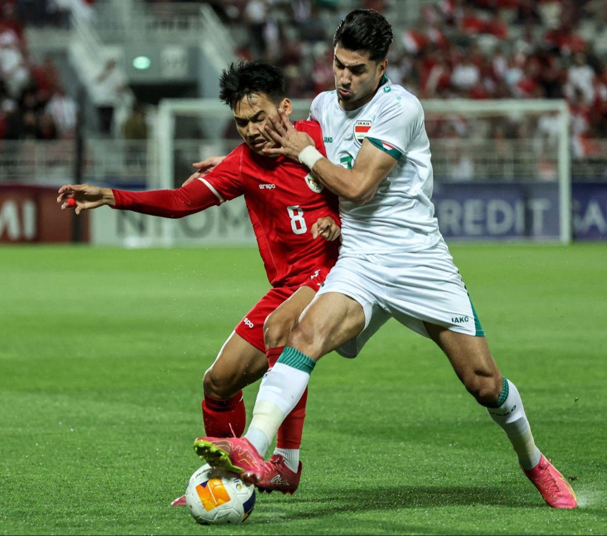 Timnas Indonesia U-23 tampil habis-habisan saat menghadapi Irak U-23 dalam perebutan juara ketiga Piala Asia U-23 2023 di Stadion&nbsp;Abdullah bin Khalifa, Doha, Qatar, Kamis (2/5/2024). Namun, tim asuhan Shin Tae-yong itu gagal merebut kemenangan dari I