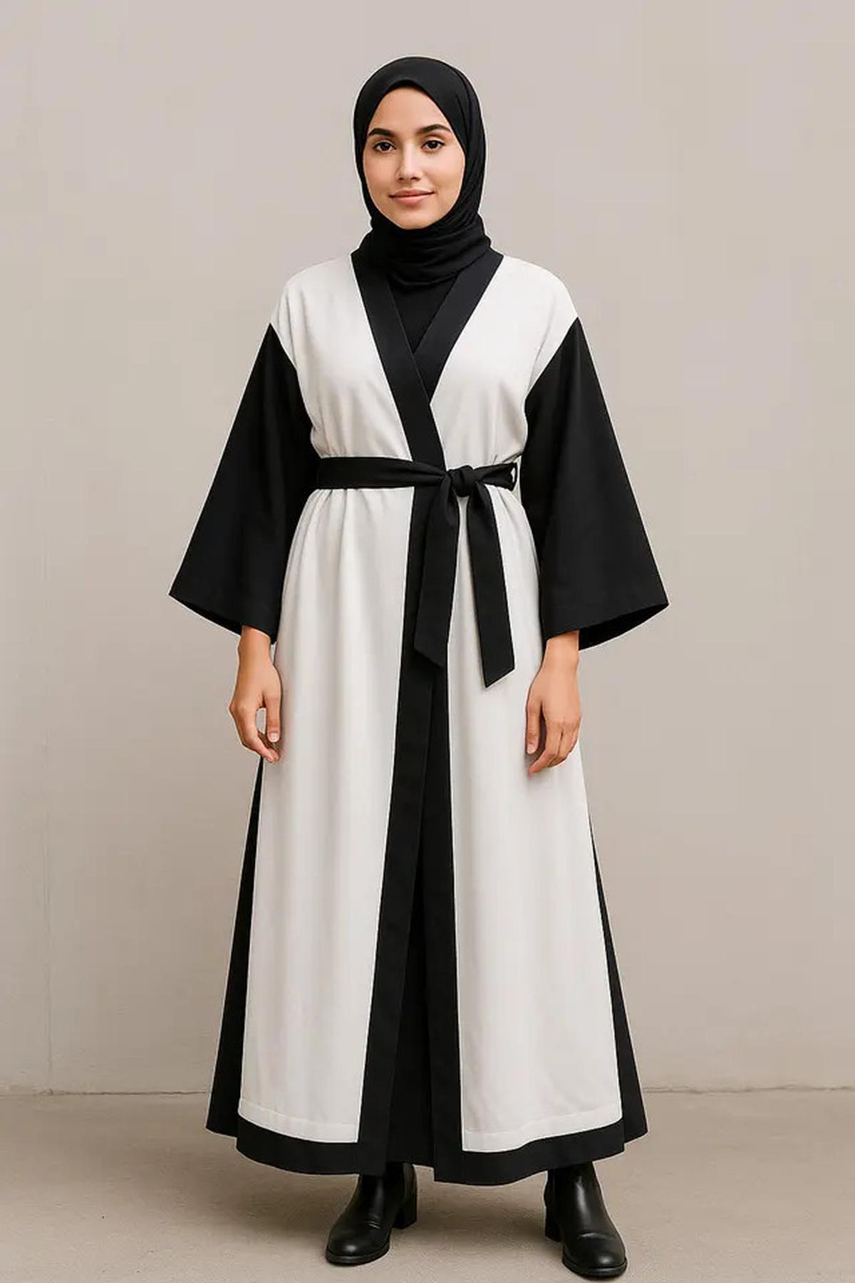 7 Model Gamis Polos Kombinasi 2 Warna, Tonjolkan Kesan Sopan dan Menawan
