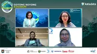Danone Indonesia bekerjasama dengan Katadata menyelenggarakan sesi webinar Konservasi Air Demi Masa Depan yang merupakan bagian dari seri webinar Gotong Royong #JagaBumi, Kamis (22/4/2021).