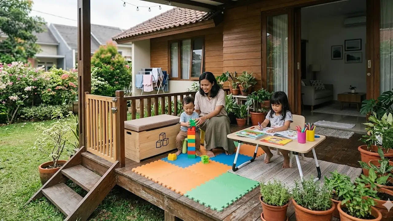 Model Rumah Kecil dengan Teras Multifungsi untuk Kegiatan Ibu Rumah Tangga