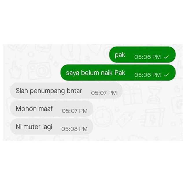 6 Chat Kocak Driver Ojol Lupa dengan Penumpang dan Orderan Ini Bikin Tepuk Jidat