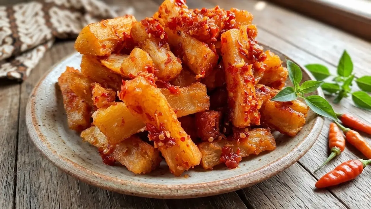 Resep ubi goreng bumbu balado