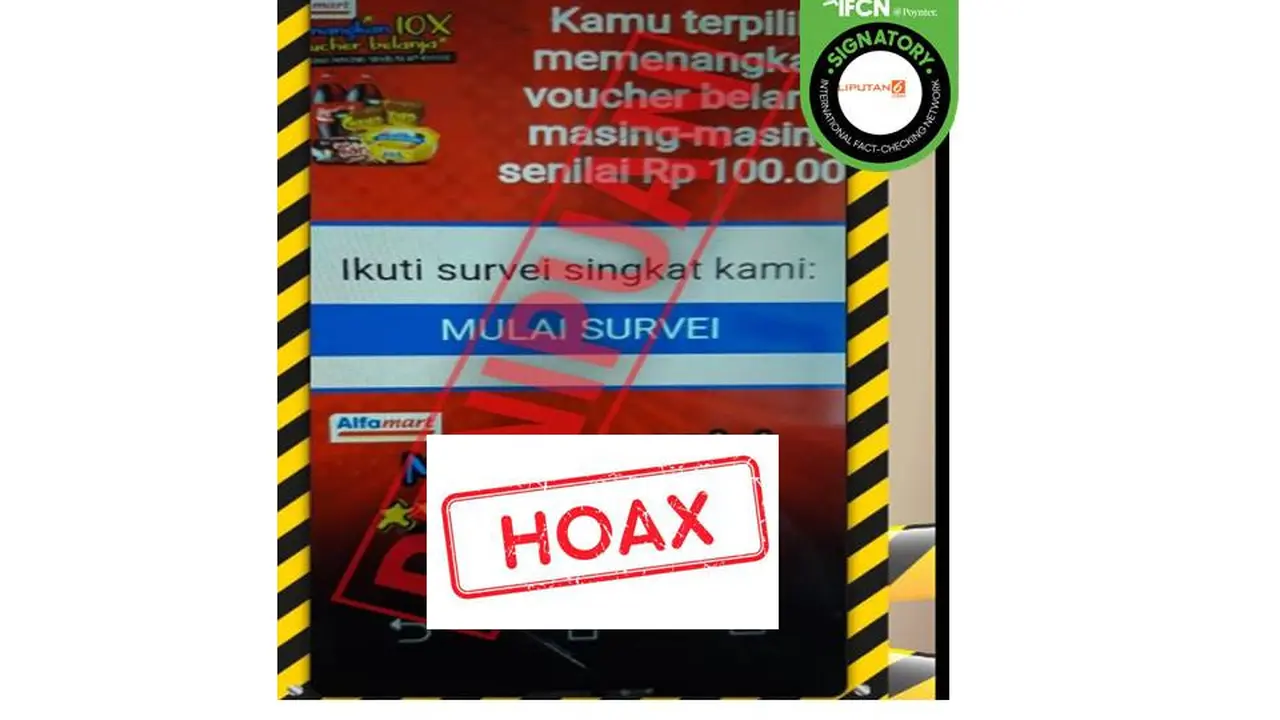 Cek Fakta Alfamart bagikan voucher usai isi survei