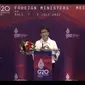 Menlu Retno Marsudi ketika menyampaikan closing statement dari pertemuan tingkat Menteri Luar Negeri G20 di Bali, Indonesia, Jumat (8/7/2022). (Foto:Youtube/ MOFA Indonesia)