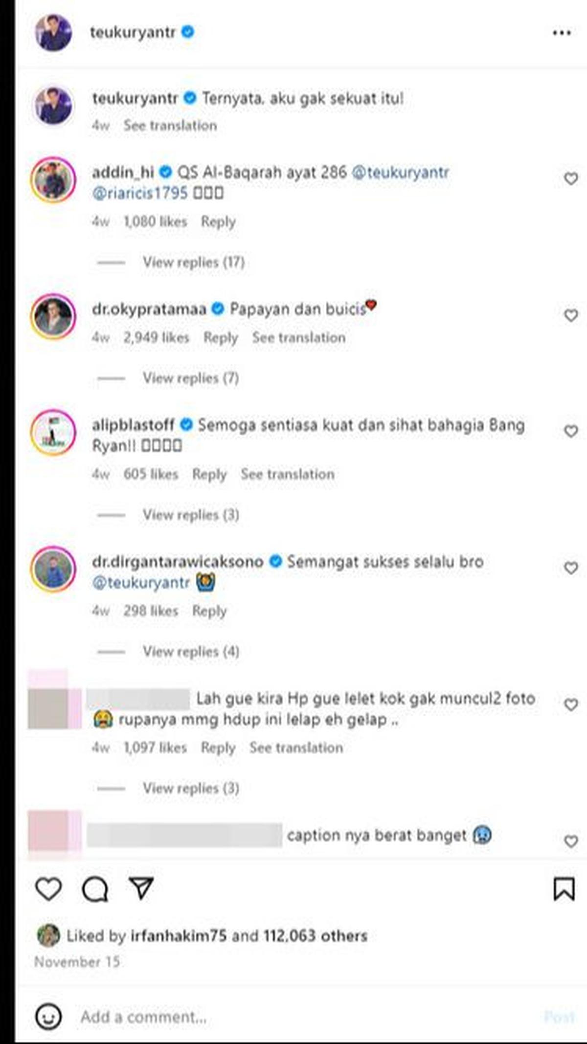 Postingan Teuku Ryan Bikin Netizen Penasaran