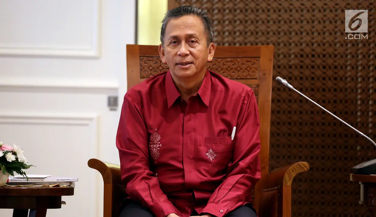 Ketua BPK, Moermahadi Soerja Djanegara saat berada di Gedung Nusantara III, Jakarta, Selasa (13/6). Laporan tersebut terkait perpanjangan kerja sama PT Pelabuhan Indonesia II dengan PT Jakarta International Countainer Terminal. (Liputan6.com/Johan Tallo)