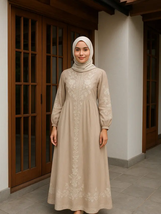 Model Gamis Kombinasi Kekinian